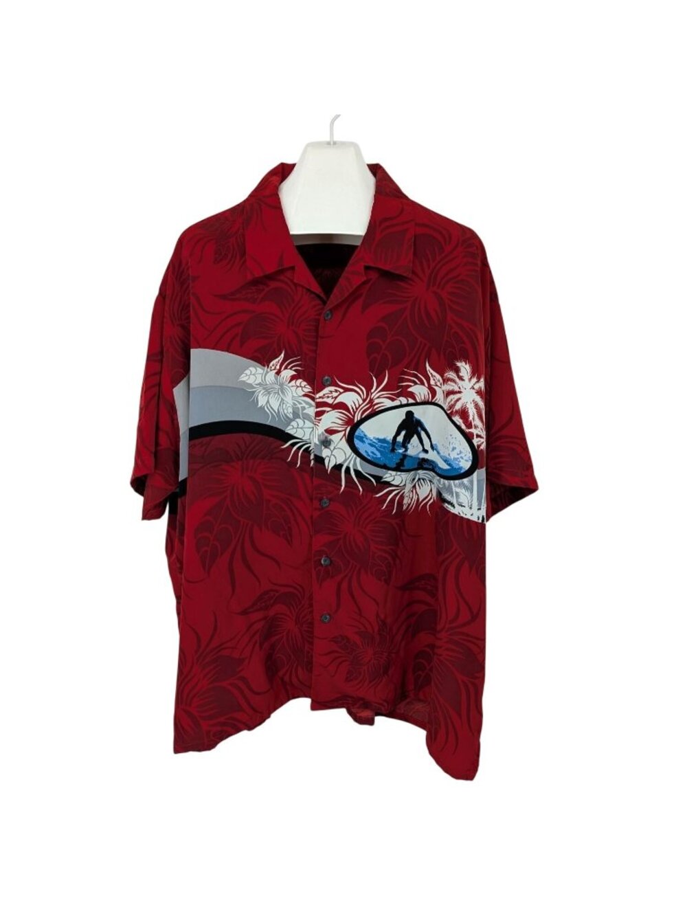 Hawaiian Surf Button Up Shirt Graphic Y2K Resort Vacation Streetwear Size 4X Big